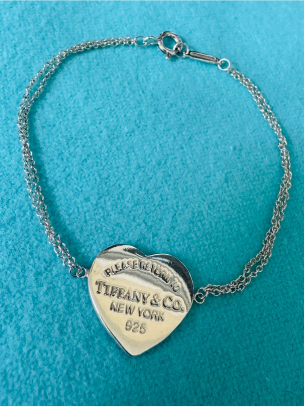 Return to Tiffany® & Co. Heart Tag Double Chain Bracelet 6.5” Small